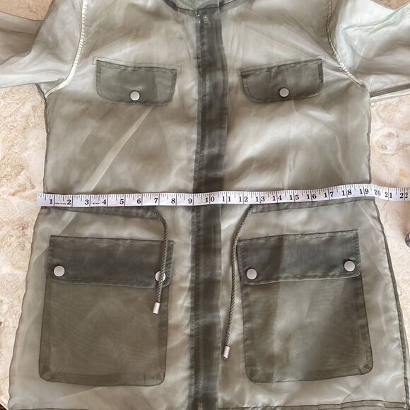 💐HOST PICK 💐 SFW Green Lightweight Hooded Spring Anorak Jacket Outerwear - Picture 13 of 15